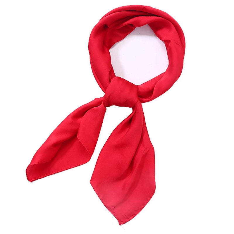 AOLIGE Hair Scarf Satin Head Neck Scarfs for Women (red), Medium - Image 1